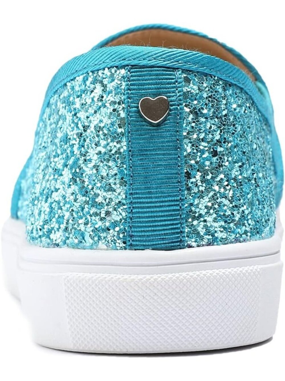Women's Turquoise Glitter Fashion Slip-On Flat Loafer Elegant Classic Sneaker - Picture 5 of 6